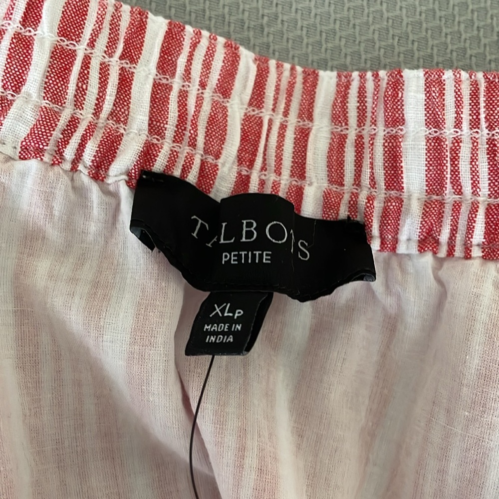 New Talbots Red & White Striped Linen Blend Maxi Skirt Size XL Petite - Picture 3 of 9